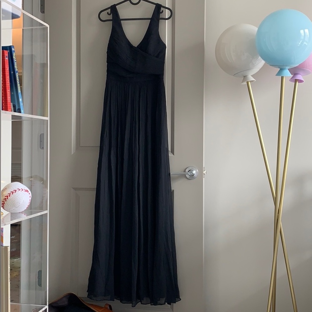 Jcrew black long bridesmaid dress